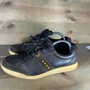 ecco biom hydromax street mens size 42 golf shoes brown leather athletic sneaker